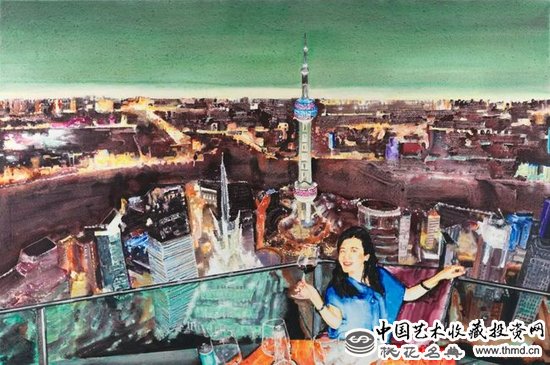 参展作品：《一个人也未必不是风景》 200×300CM 布面丙烯 2017（图片由王承云工作室提供）