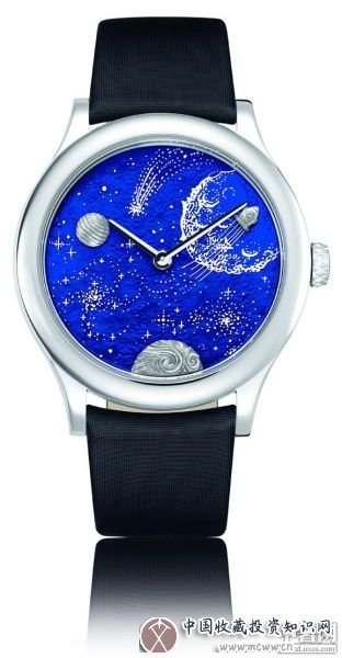 梵克雅宝的登月记，表盘上集合了两种以上的珐琅工艺